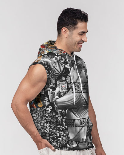 Matrix Vison Men's All-Over Print Heavyweight Sleeveless Hoodie