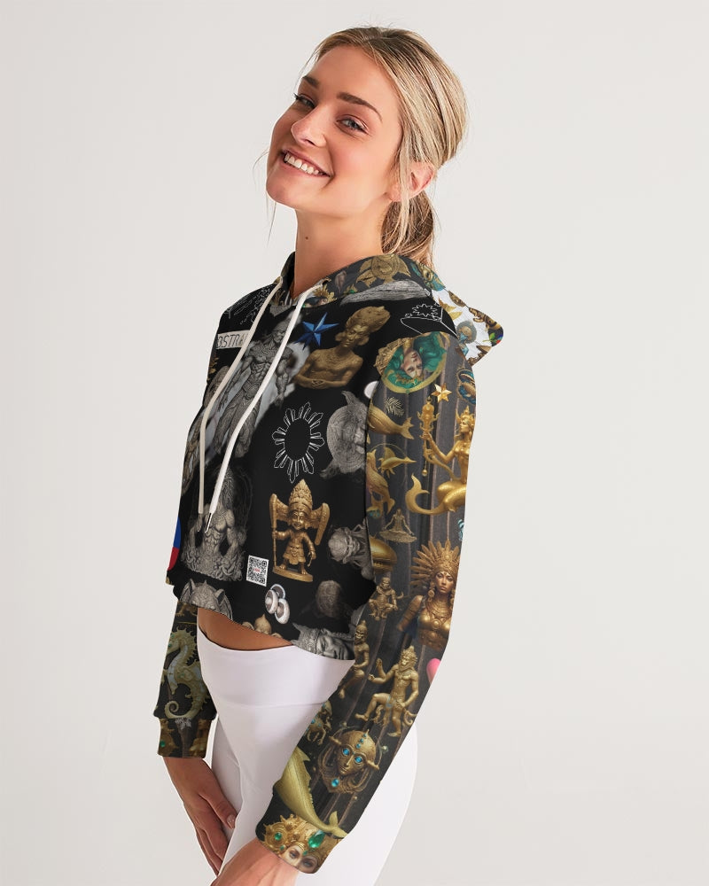 IMG_0540 Women's All-Over Print Cropped Hoodie