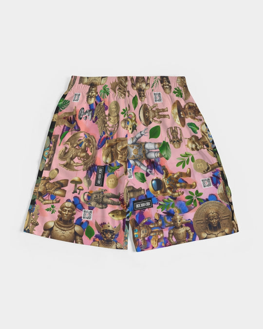 Mushroom Abstak Collection Men's All-Over Print Jogger Shorts