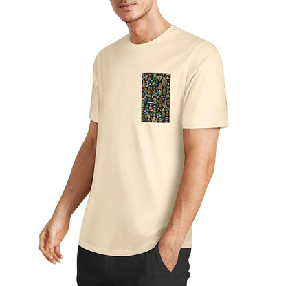 DTF 160gsm Men's Short Sleeve Cotton T-shirt (Dual-sided+Sleeve Printing)