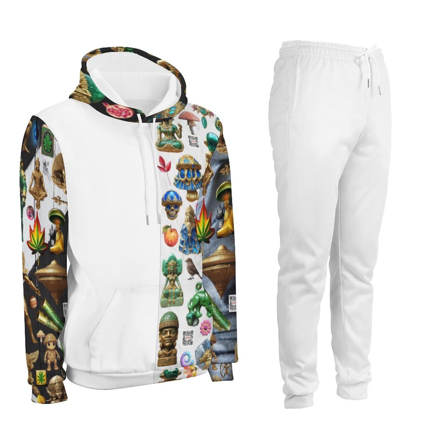 250gsm Imitation Cotton Hoodie & Joggers Set 4T03 (All-Over Printing)