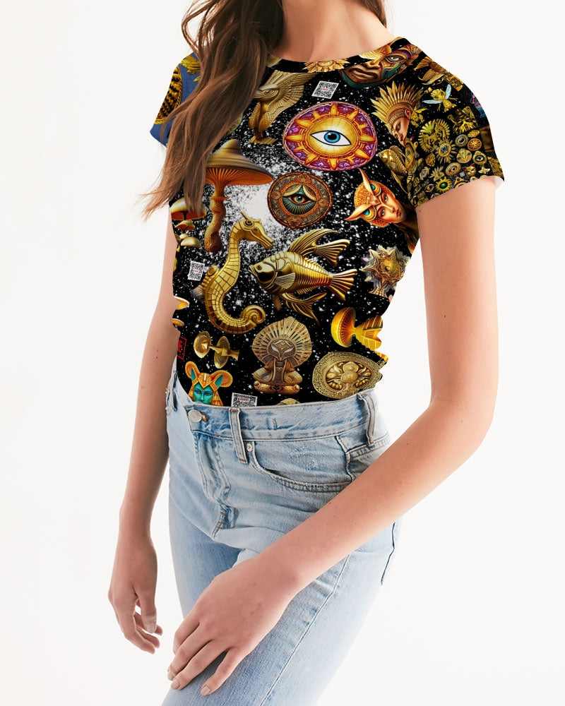 Eye and Face Abstrak Women's All-Over Print Tee