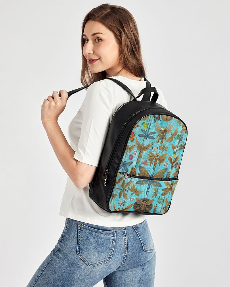 Abstrak dragonfly Classic Faux Leather Backpack