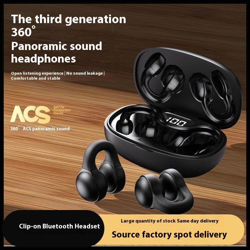 Clip-on Bluetooth Headset Touch Wireless Non In-ear