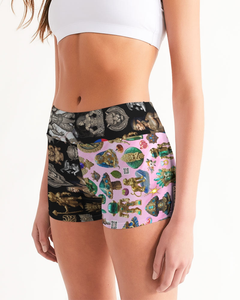 IMG_0540 Women's All-Over Print Mid-Rise Yoga Shorts