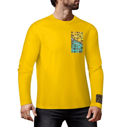 DTF 160gsm Cotton Men's Long Sleeve T-shirt (Front+Sleeve Printing)