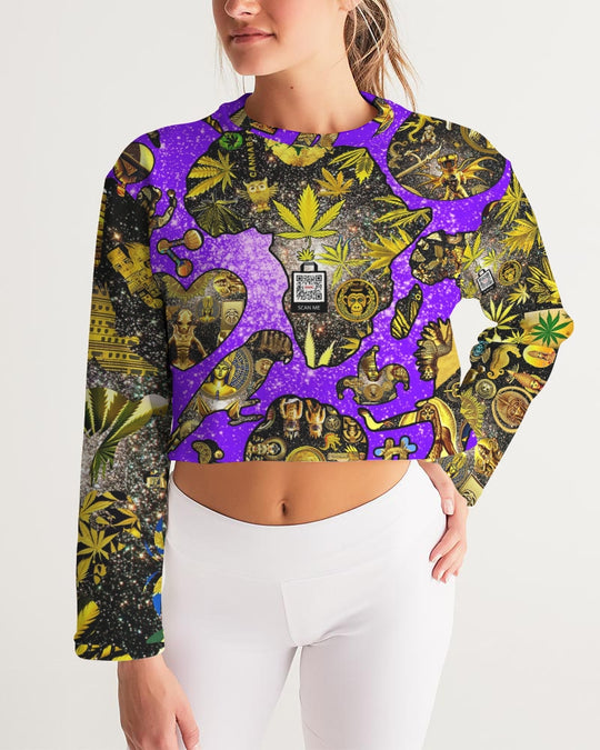 Ancient Abtsrak Women's All-Over Print Cropped Sweatshirt