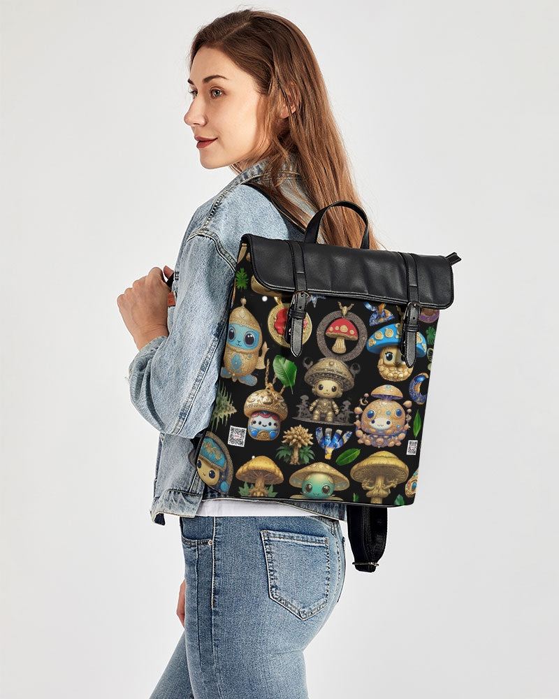 Mushroom Abstak Collection Casual Flap Backpack