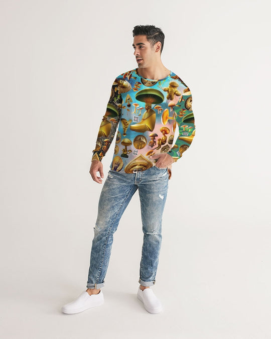 Illustration Abstrak Men's All-Over Print Long Sleeve Tee