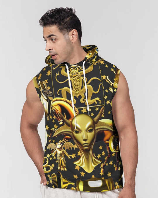 Outer Space Abstrak Men's All-Over Print Heavyweight Sleeveless Hoodie