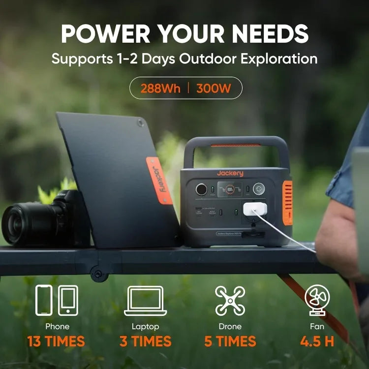 Explorer 300 Plus Portable Power Station, 288Wh Backup LiFePO4 Battery, 300W AC Outlet, 3.75 KG Solar Generator for RV, Outdoors