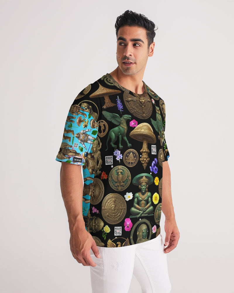 Mushroom Abstak Collection Men's All-Over Print Premium Heavyweight Tee