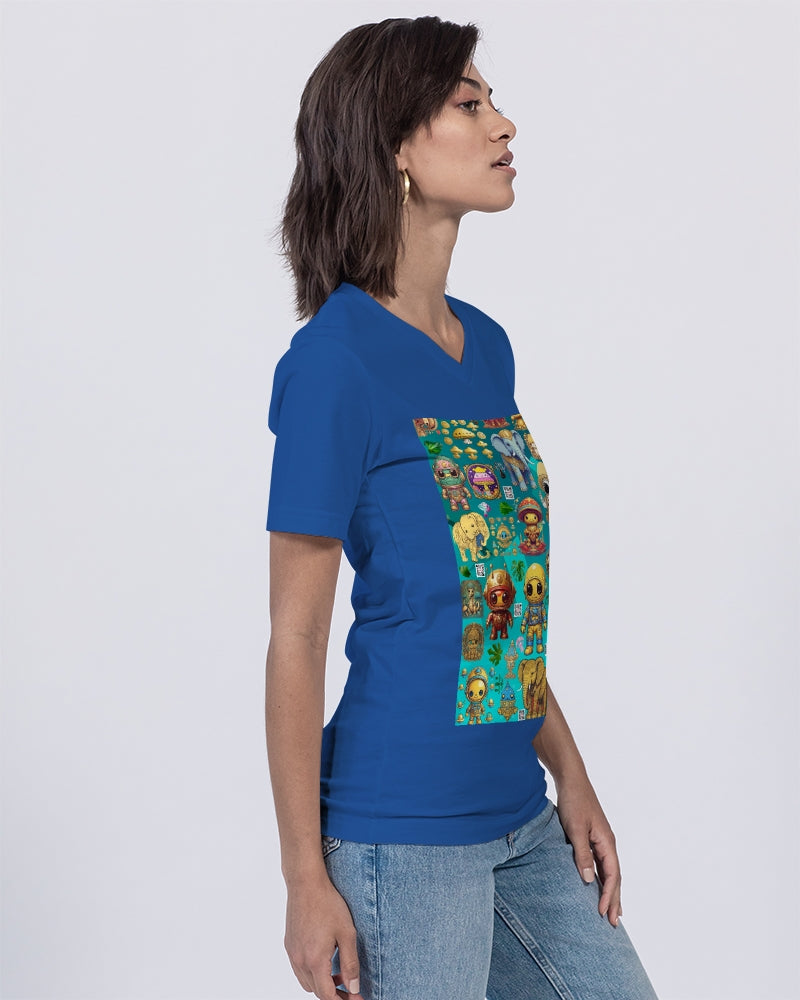 Alien Trendy Abstrak Collection Unisex Jersey V-Neck Tee | Bella + Canvas