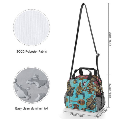 Insulated Lunch Crossbody Bag with Strap for Office School Picnic (All-Over Printing)