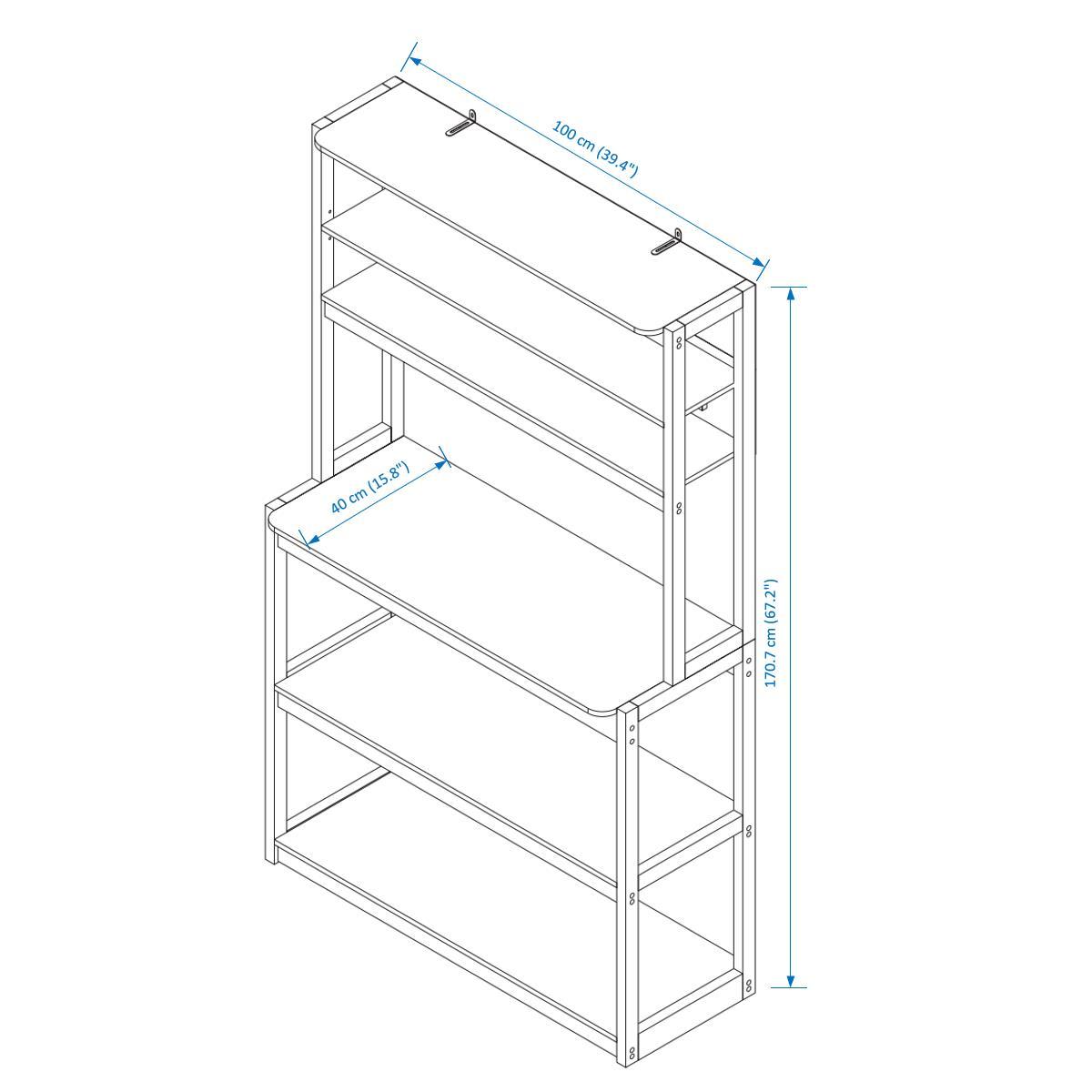 5 Levels Of Kitchen Storage Cabinets, Coffee Bar, Kitchen Shelves, Microwave Racks