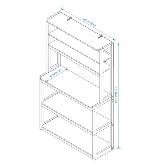 5 Levels Of Kitchen Storage Cabinets, Coffee Bar, Kitchen Shelves, Microwave Racks