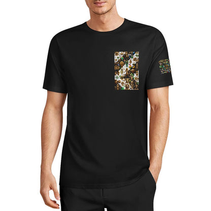 DTF 160gsm Men's Short Sleeve Cotton T-shirt (Dual-sided+Sleeve Printing)