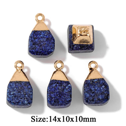 5PCS/lot Lapis Lazuli Stone Pendant Blue Moon Apple Oval Shape Gem Charms For Jewelry Making DIY Necklace Earrings DIY Handmade