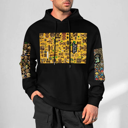 DTF 250gsm Cotton Men's Hoodie with Pocket (Dual-sided+Sleeve Printing)