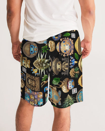 Mushroom Abstak Collection Men's All-Over Print Jogger Shorts