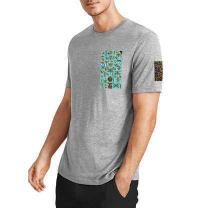 DTF 160gsm Men's Short Sleeve Cotton T-shirt (Dual-sided+Sleeve Printing)