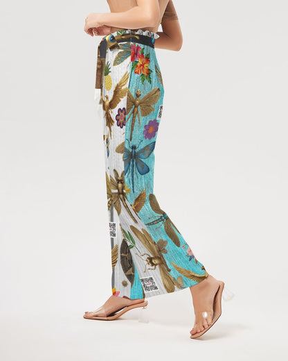 Abstrak dragonfly Women's All-Over Print High-Rise Wide Leg Pants