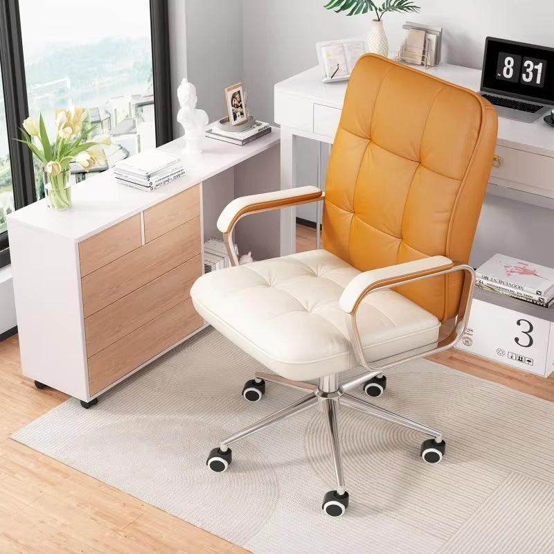 Computer Leather Desk Office Chair Swivel Lift Training Student Study Chair Revolving Executive Office Chair