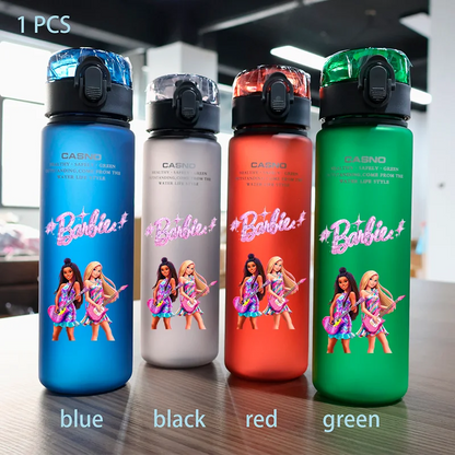 Barbie 560ML Large Capacity 4 Color Children Water Cup Portable Plastic Outdoor Sports Aldults Water Bottle Anime Customizable