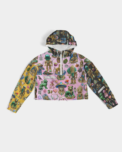 IMG_3100 Women's All-Over Print Cropped Windbreaker