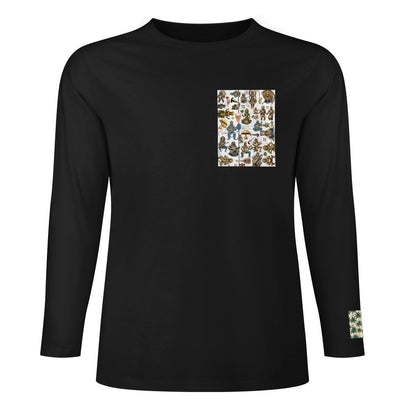 DTF 160gsm Cotton Men's Long Sleeve T-shirt (Front+Sleeve Printing)