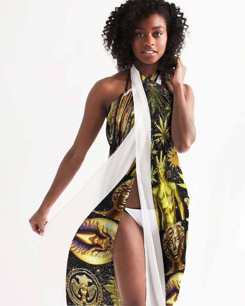 Ancient Abtsrak All-Over Print Swim Cover Up