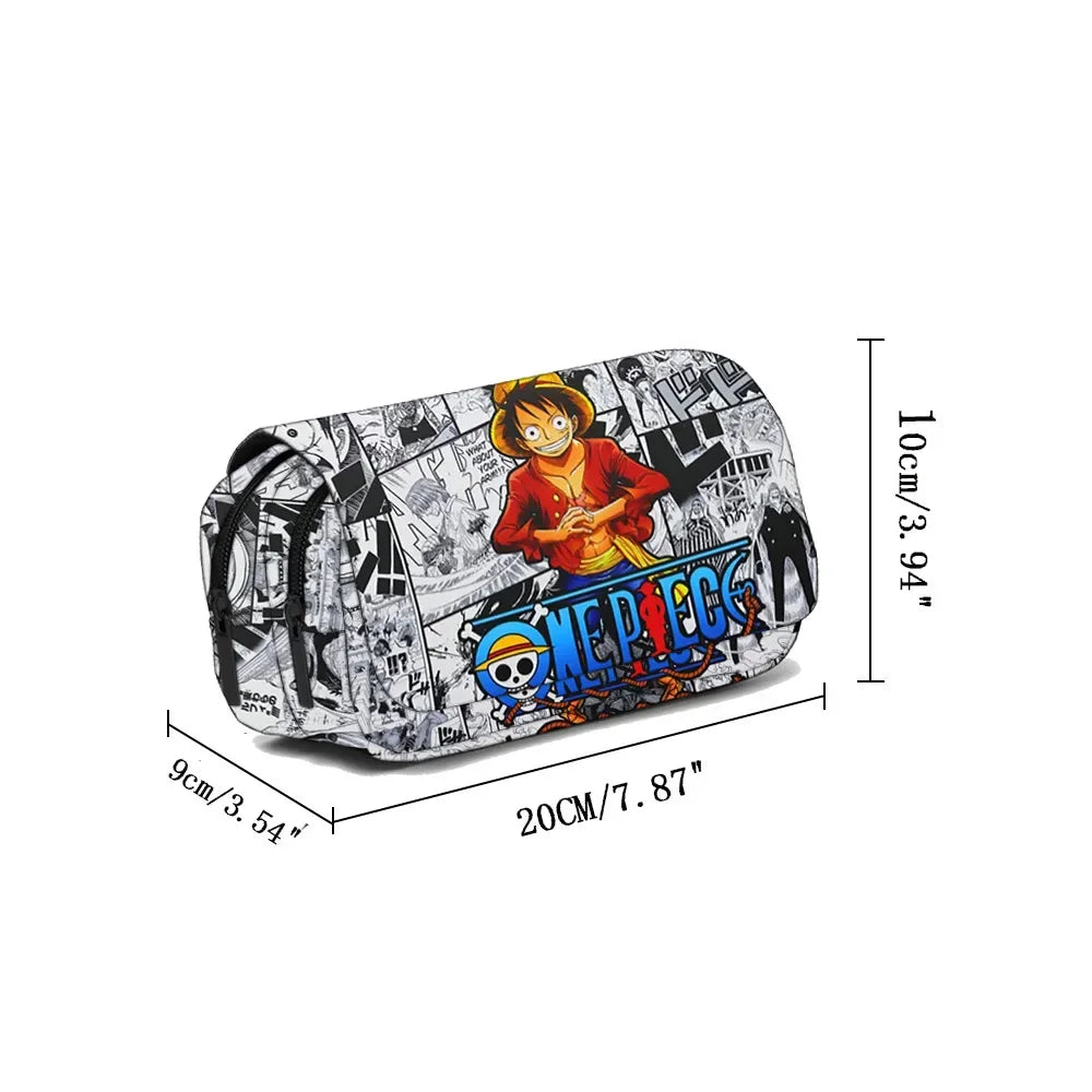 One Piece Pencil Bag Stationery Box Primary and Secondary School Students Cartoon Animation Pencil Box Birthday Gift Fashion