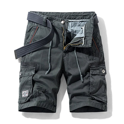 2024 New Spring Summer Men Cargo Shorts Cotton Relaxed Fit Breeches Bermuda Casual Short Pants Clothing Social Cargo Short Men