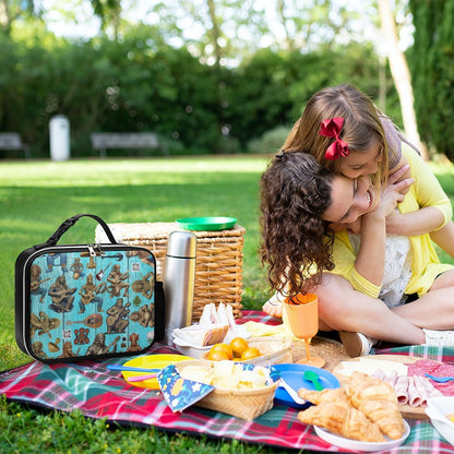 PU Leak-proof Lunch Bag with Detachable Buckled Handle