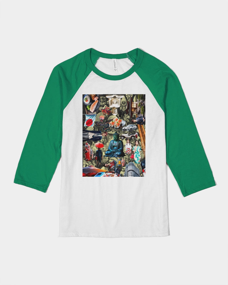 Trendy Abstrak Pattern Unisex Three-Quarter Sleeve Baseball Tee | Bella + Canvas