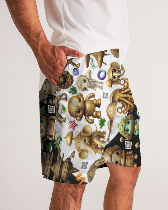 Elephant Collection Men's All-Over Print Jogger Shorts