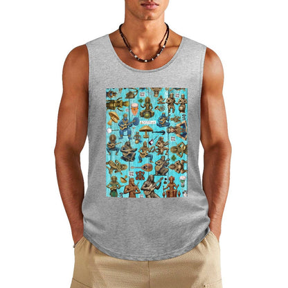 DTF 160gsm Men's Cotton Tank Top BX (Dual-sided Printing)