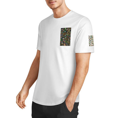 DTF 160gsm Men's Short Sleeve Cotton T-shirt (Dual-sided+Sleeve Printing)