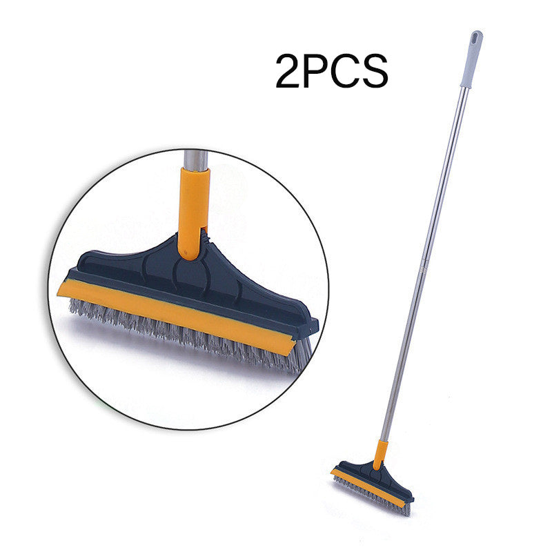 Floor Gap Cleaning Bristles Brush V-broom Rubber Wiper Glass Bathroom Toilet Tile Water Drying Dust Pet Hair Household Scraper