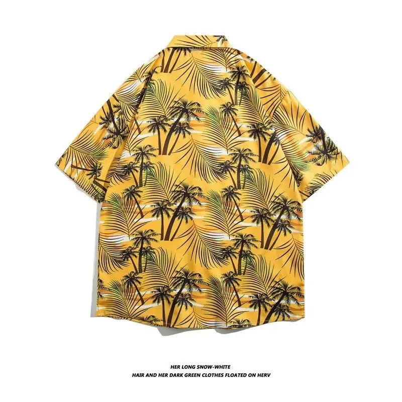 2024 Coconut Tree Shirts For Men 3D Printed Men's Hawaiian Shirt Beach 3XL Short Sleeve Fashion Tops Tee Shirt Men Blouse Camisa