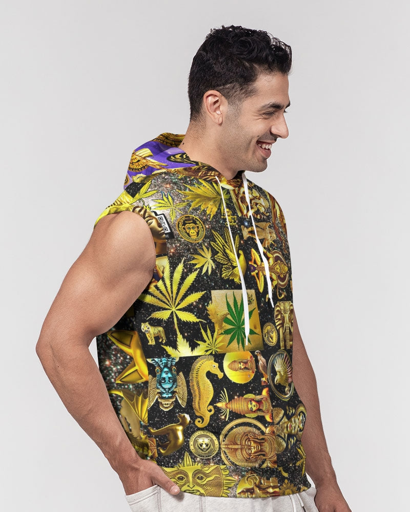 Ancient Abstrak Men's All-Over Print Heavyweight Sleeveless Hoodie