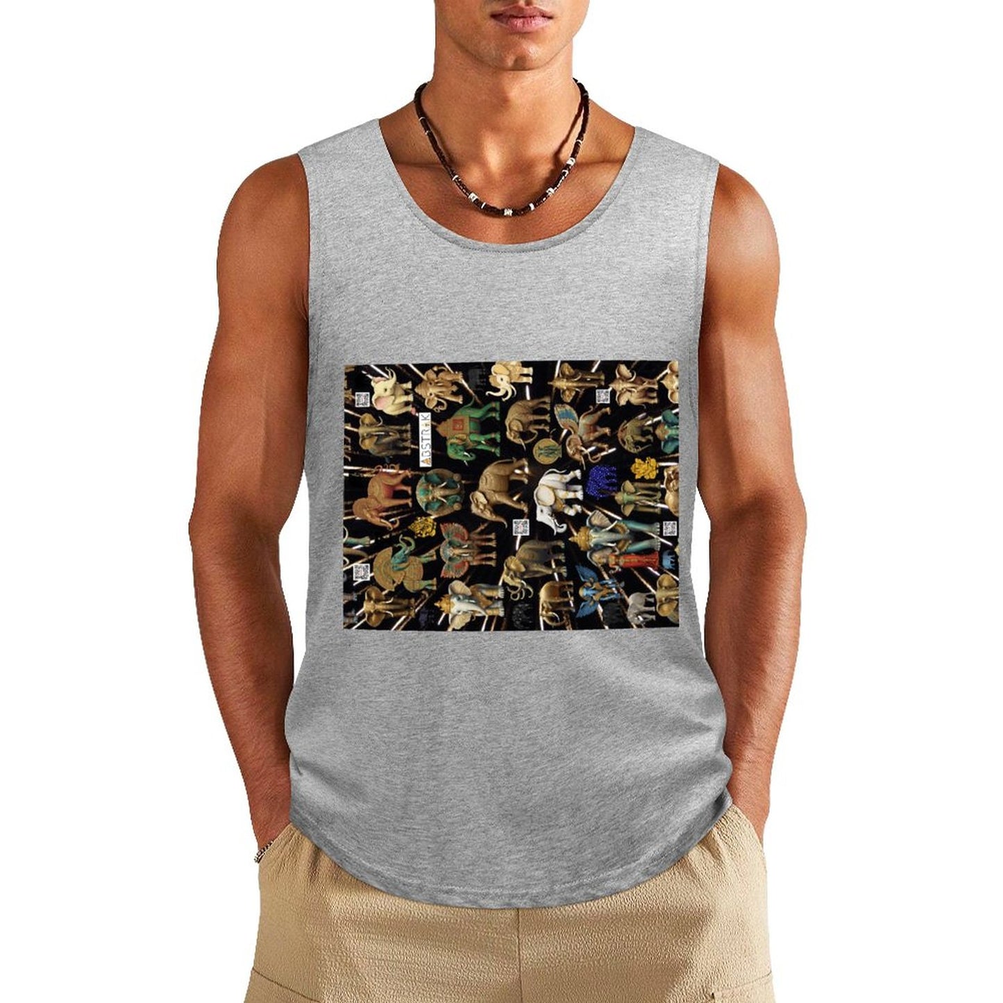 DTF 160gsm Men's Cotton Tank Top BX (Dual-sided Printing)