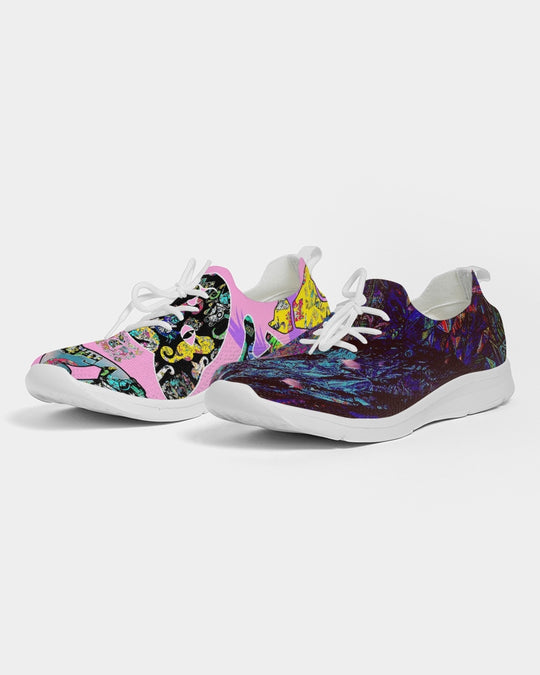 Colorful Artistic Abstract Women's Lace Up Flyknit Shoe