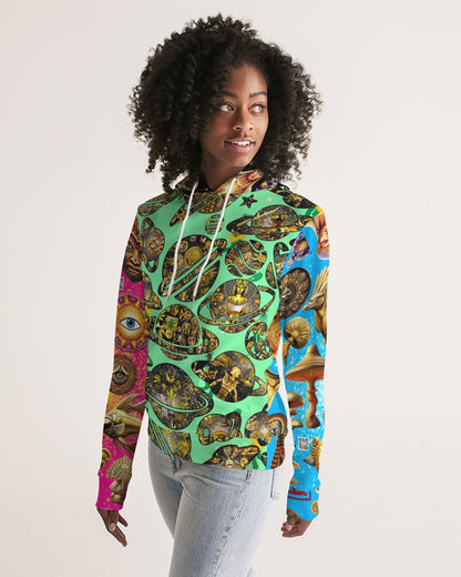 Eye and Face Abstrak Women's All-Over Print Hoodie