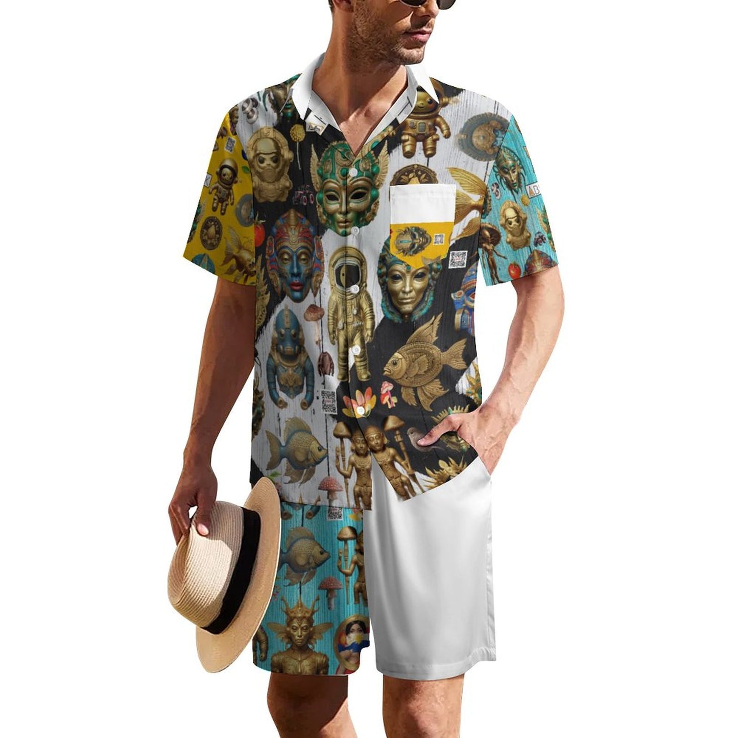 Short Sleeve Shirt and Shorts Set B339D1P (All-Over Printing)