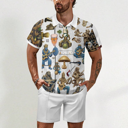 200gsm Short Sleeve Men's POLO Shirt Set A46TZ (All-Over Printing)