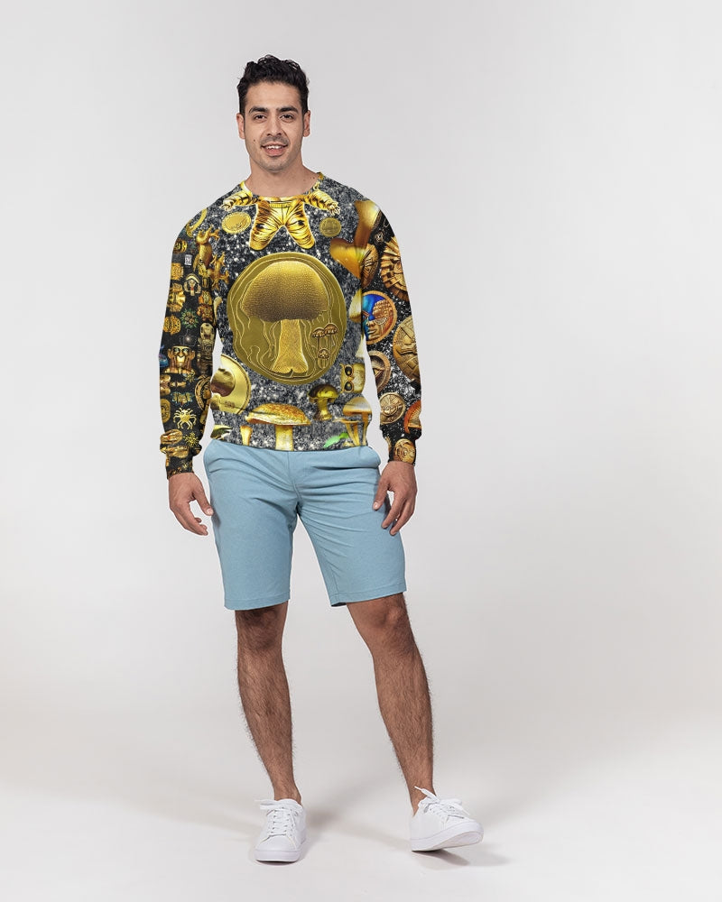 Evil Eye Abtrak Men's All-Over Print Classic French Terry Crewneck Pullover