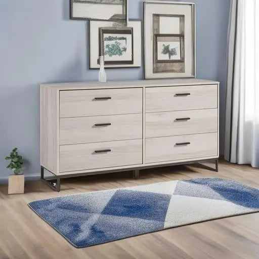 by Ashley Socalle 6 Drawer 59" Dresser, Beige