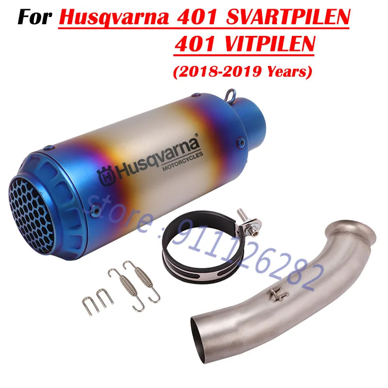 For Husqvarna 401 SVARTPILEN 401 VITPILEN 250 2018 19 2020 2021 2022 Motorcycle Exhaust Escape Modify With Mid Link Pipe Muffler