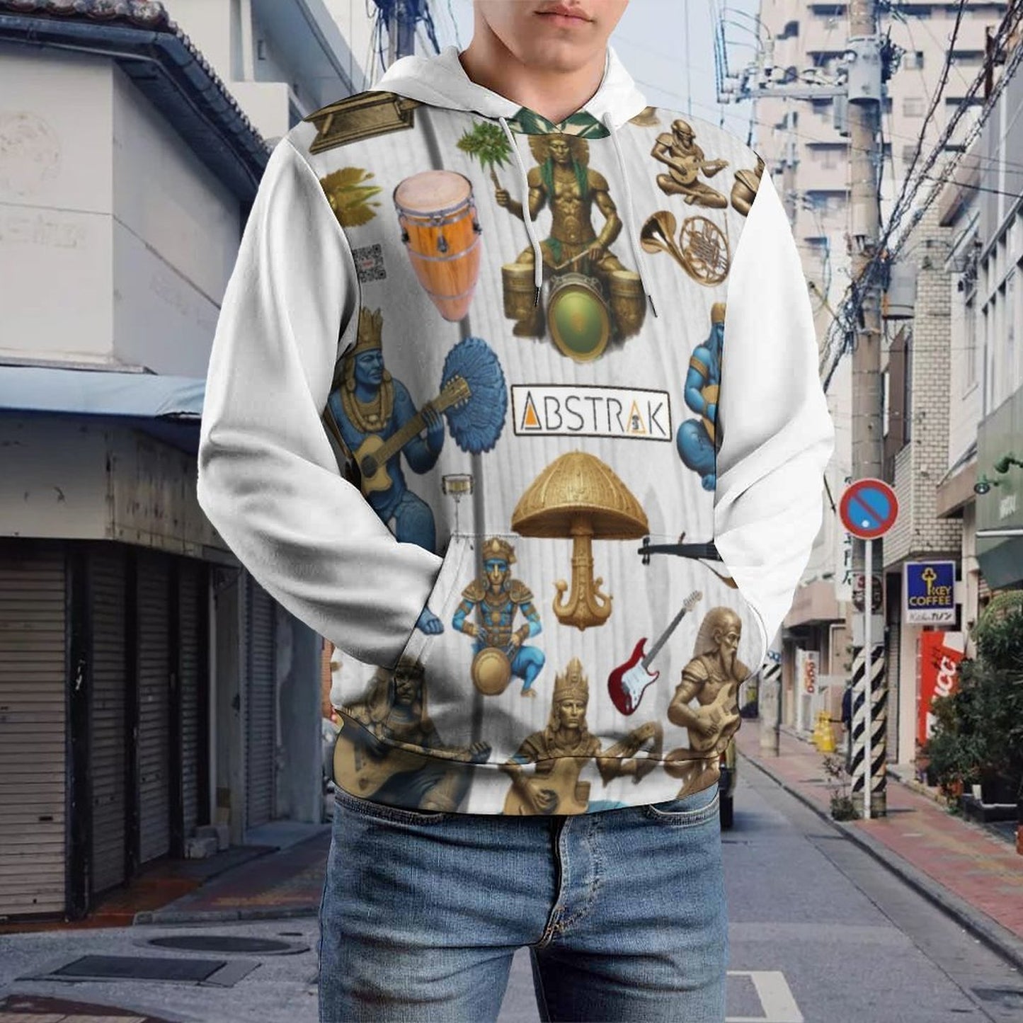 230gsm Men's Cool Hoodie with Double-layer Cap (All-Over Printing)